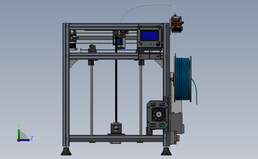 3D打印机超精细模型 左侧视图