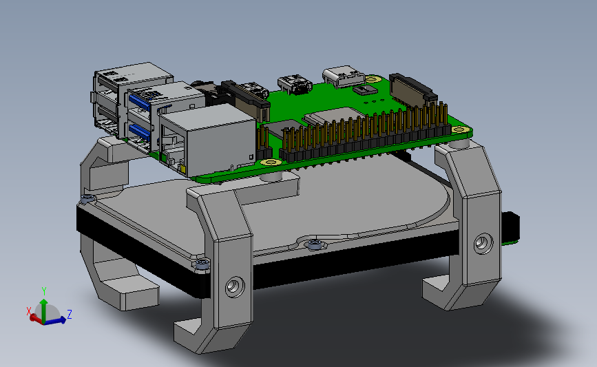 RaspberryPi4B-NAS-结构树莓派带硬盘带支架sw