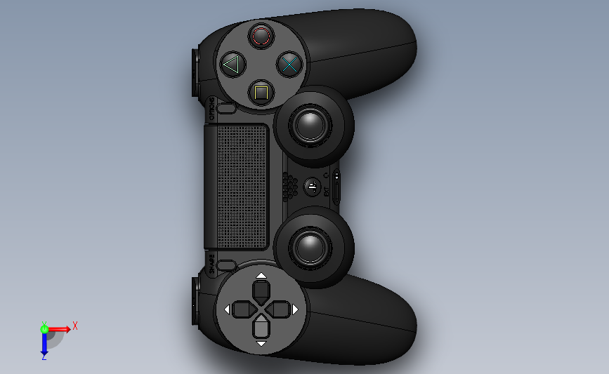 sony-ps4游戏手柄精美模型_SOLIDWORKS 2018_模型图纸下载 – 懒石网