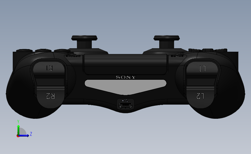 sony-ps4游戏手柄精美模型_SOLIDWORKS 2018_模型图纸下载 – 懒石网