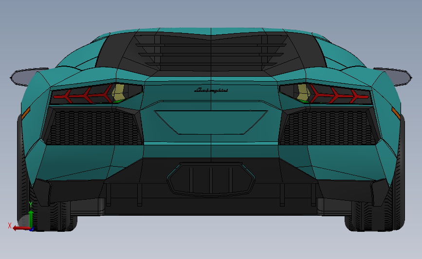 兰博基尼 aventador 超级跑车sw 背面视图
