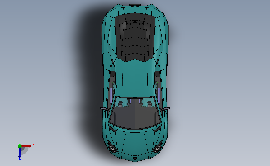 兰博基尼 aventador 超级跑车sw 俯视图