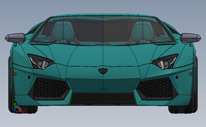 兰博基尼 aventador 超级跑车sw 正面视图