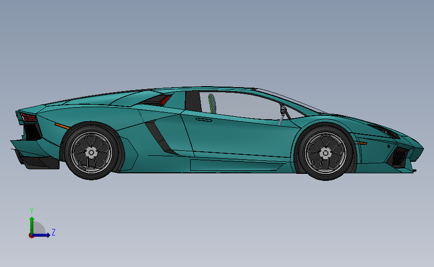 兰博基尼 aventador 超级跑车sw 左侧视图