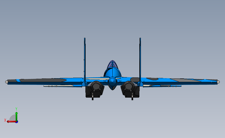 苏霍伊 Su-33 喷气双发战斗机 背面视图