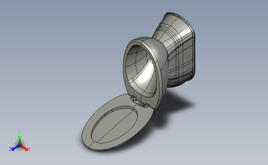 洗手间马桶坐便catia step