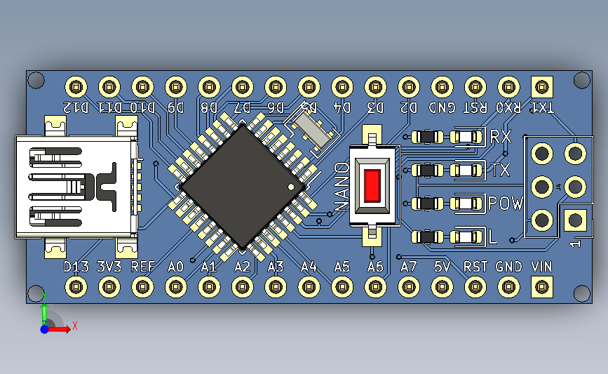 Arduino Nano CH340开发板_STEP_模型图纸下载 – 懒石网
