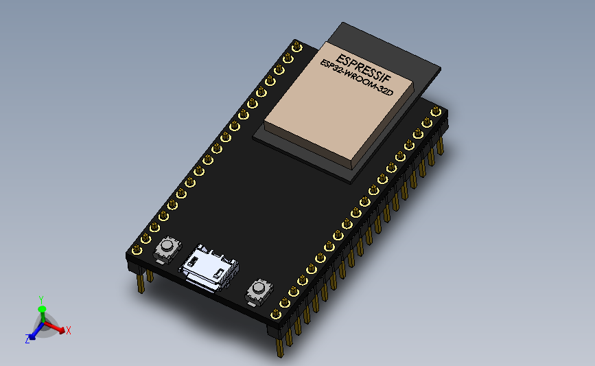 ESP32-WROOM-32D 双核芯片的 38 引脚的 ESP32-DevKitC V4 板的最基本型号开发板