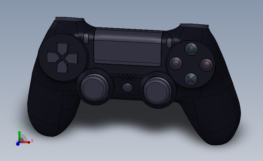PS4控制手柄精美模型_SOLIDWORKS 2020_模型图纸下载 – 懒石网
