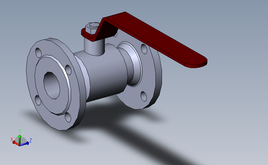 球阀 DN 50 PN16 法兰solidworks