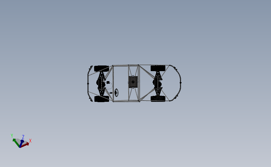 ADAS框架汽车带空间框架，轮毂电机和电池组 + 控制器