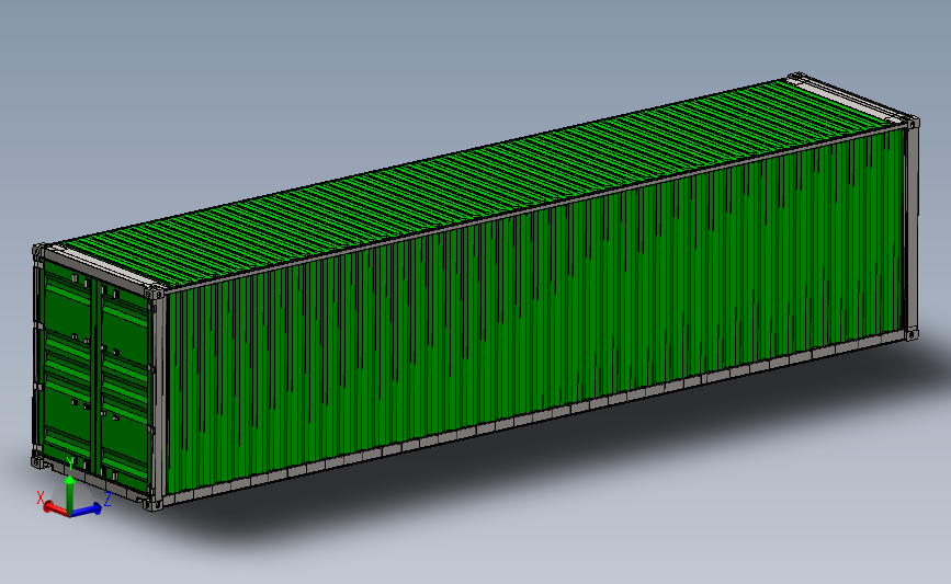 40英尺集装箱模型 Solidworks 2019 模型图纸下载 懒石网