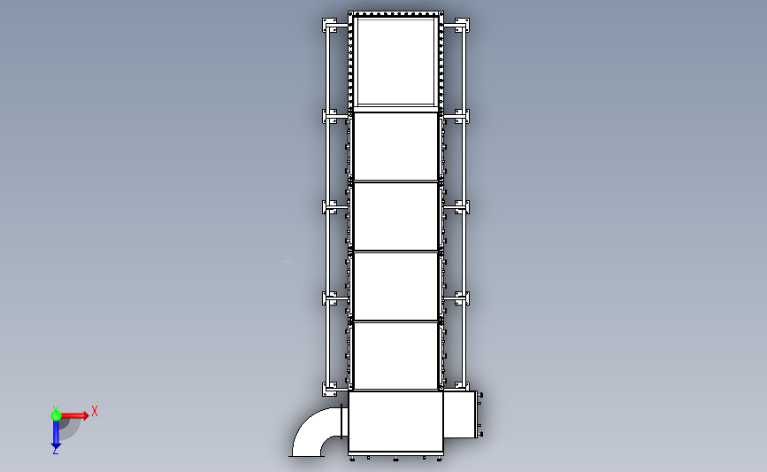 local-bag-filter-sbf-l-s-45-40-oh-with-supports-without-the-internals-1 俯视图