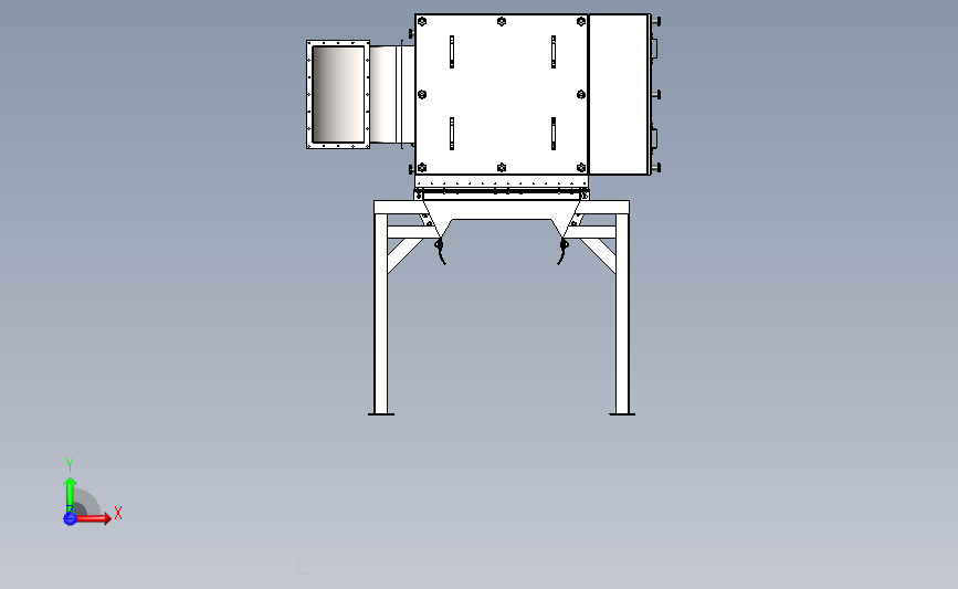 local-bag-filter-sbf-l-s-45-40-oh-with-supports-without-the-internals-1 正面视图