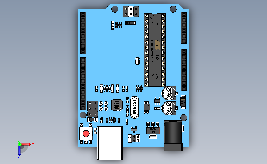 Arduino Uno R3主板_SOLIDWORKS 2020_模型图纸下载 – 懒石网