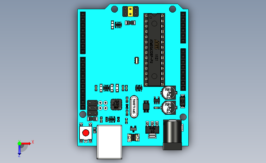 arduino-uno主板开发板_STEP_模型图纸下载 – 懒石网