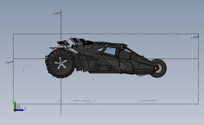 BATMAN TUMBLR蝙蝠侠蝙蝠车精细模型_SOLIDWORKS 2017_模型图纸下载 – 懒石网