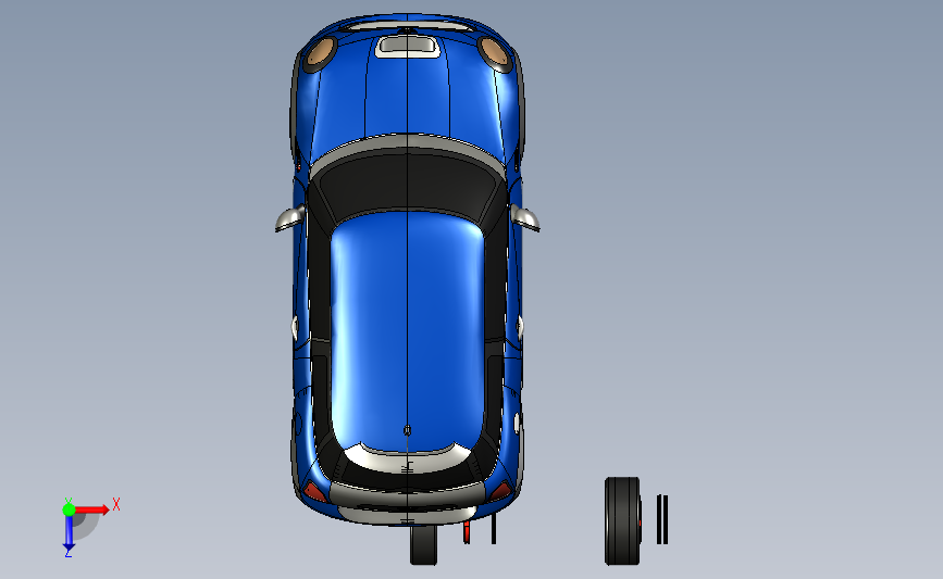 minicopper汽车模型 俯视图