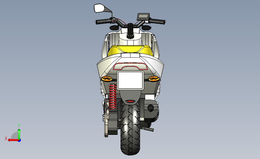 TBO S500电动摩托车 滑板车 背面视图