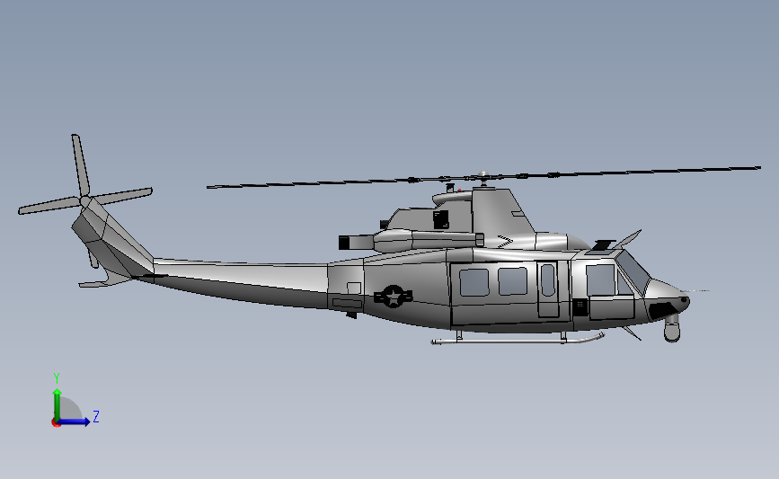 贝尔 UH-1Y 毒液直升机 左侧视图