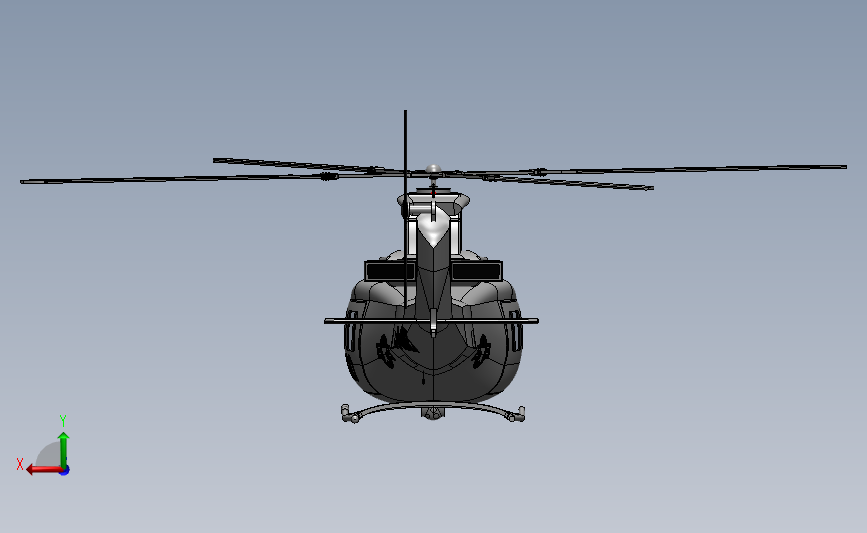 贝尔 UH-1Y 毒液直升机 背面视图