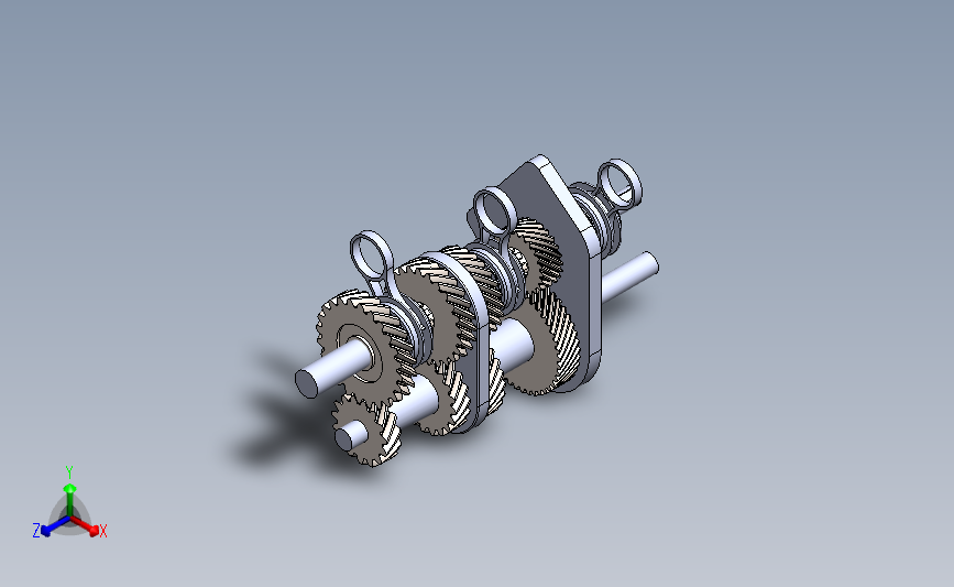 带倒档的 4 速手动变速箱SolidWorks