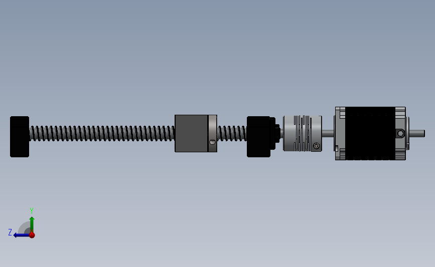 Nema 23步进电机8mm转10mm耦合器BK12 1605滚珠丝杠BF12_SOLIDWORKS 2011_模型图纸下载 – 懒石网