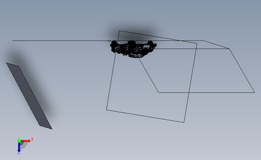 复古梅赛德斯奔驰经典汽车SolidWorks 俯视图