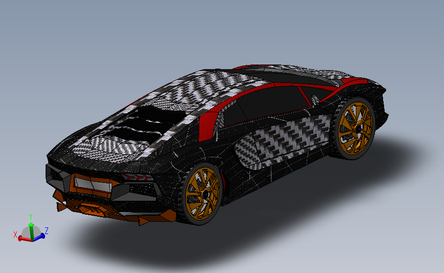 兰博基尼 Aventador LP 700超级跑车_SOLIDWORKS 2017_模型图纸下载 – 懒石网