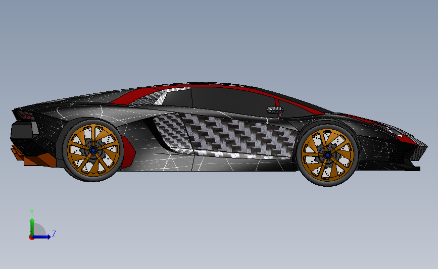 兰博基尼 Aventador LP 700超级跑车_SOLIDWORKS 2017_模型图纸下载 – 懒石网