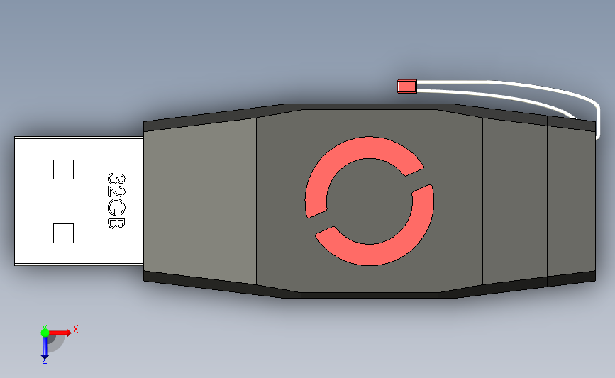 USB 驱动器 俯视图