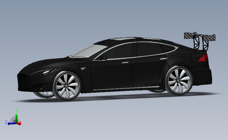 特斯拉电动汽车tesla model S_SOLIDWORKS 2018_模型图纸下载 – 懒石网