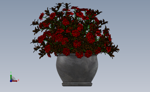 鲜花植物礼物模型step SolidWorks