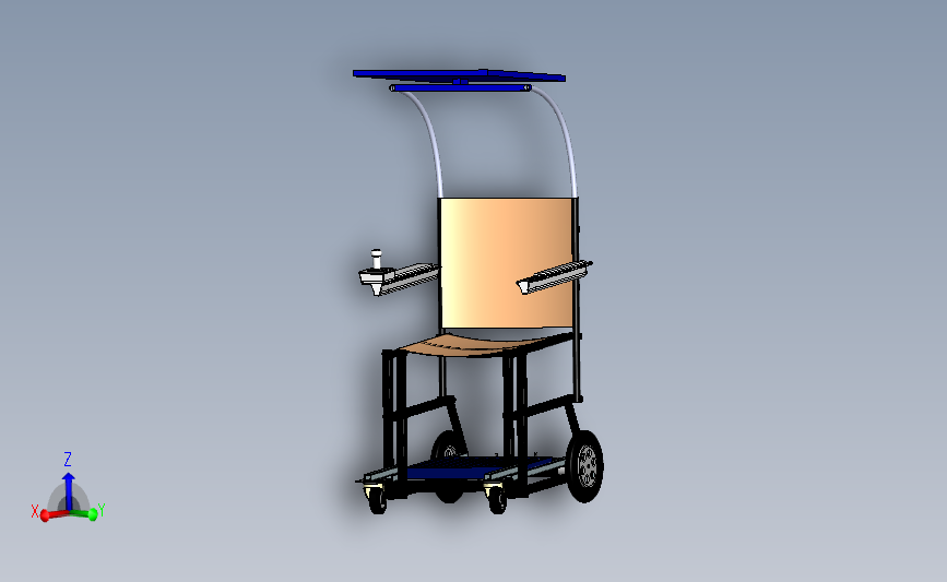 使用独立太阳能系统为其电池充电的电动轮椅