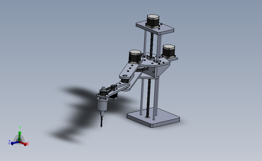 载荷7kg钻孔作业的四自由度机械臂SolidWorks