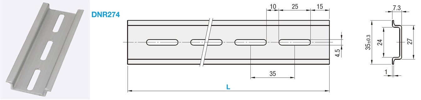 A1000782-Din Rail Misumi DNR274 用于光纤传感器的可安装放大器的铝轨