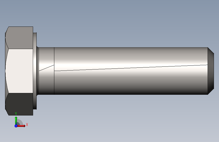 GB/T5780-2000六角头螺栓C级M8×30.SLDPRT 正面视图