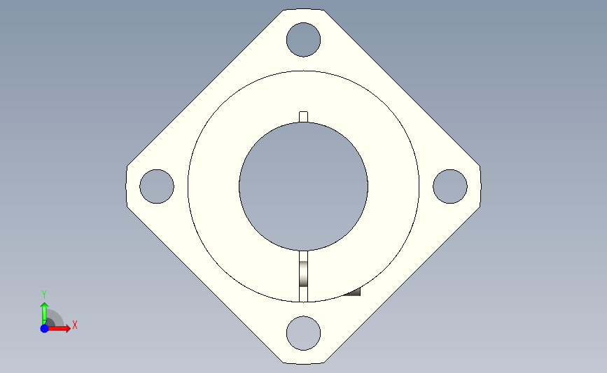 开口型标准型法兰式导向轴支座[SPK-25-C]_STEP_模型图纸下载 – 懒石网