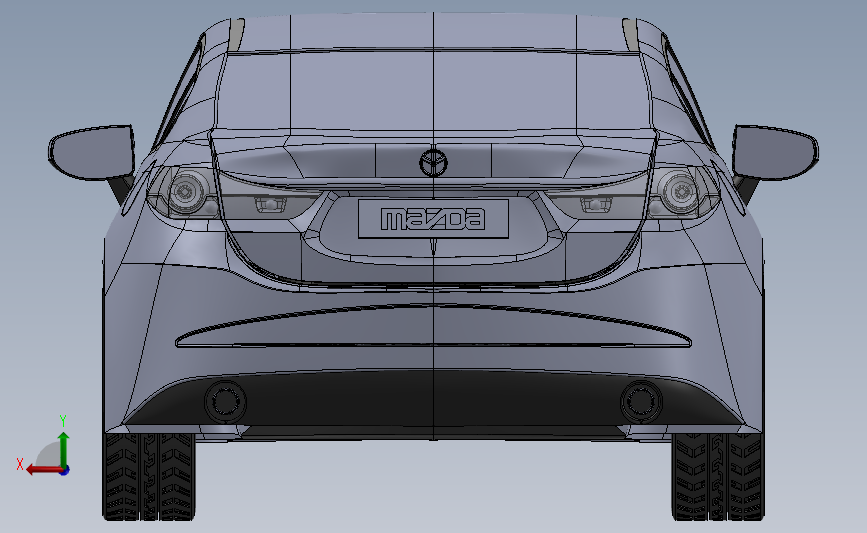 2013款马自达汽车 背面视图