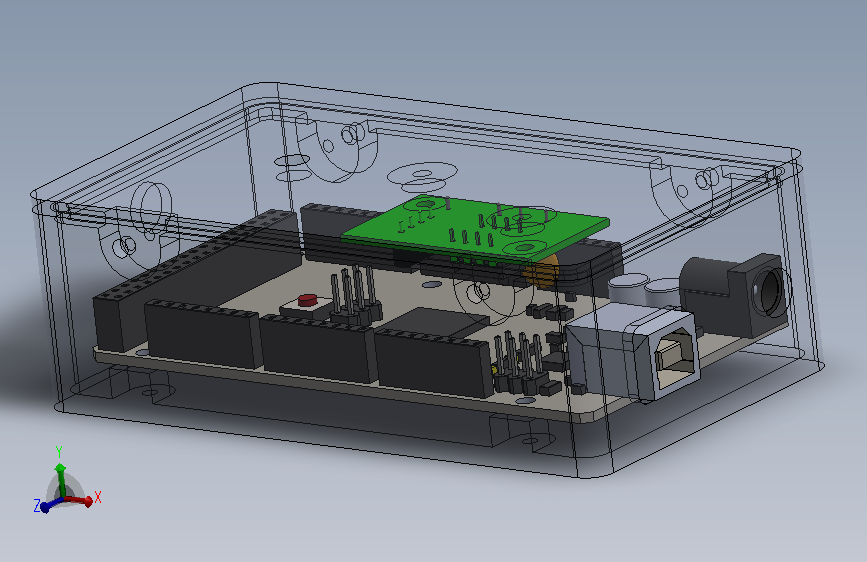 A3005201-适用于Arduino 2560的盒子 主视图