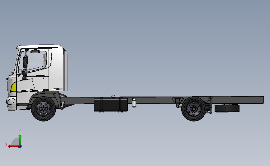 日本Hino500牵引车平头卡车 背面视图