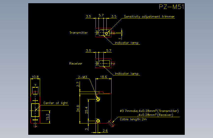 pz-m51.dxfKEYENCE基恩士电气元件