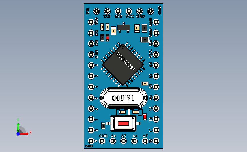 Arduino Pro Mini开发板_STEP_模型图纸下载 – 懒石网
