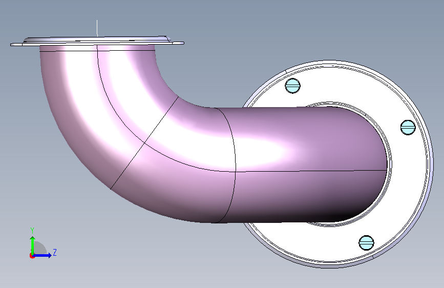 排气管和消声器 catia 左侧视图