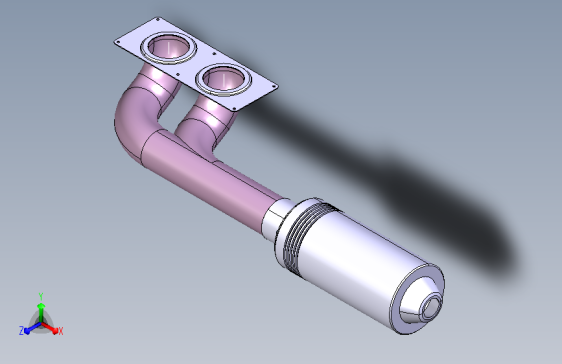 排气管和消声器 catia