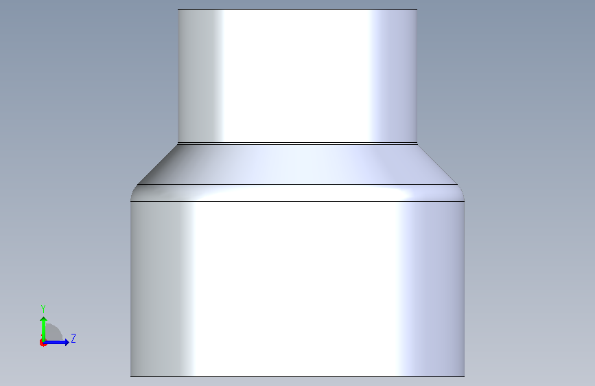 DN80 De90 - DN50 De63 PN10 UPVC变径接头 左侧视图