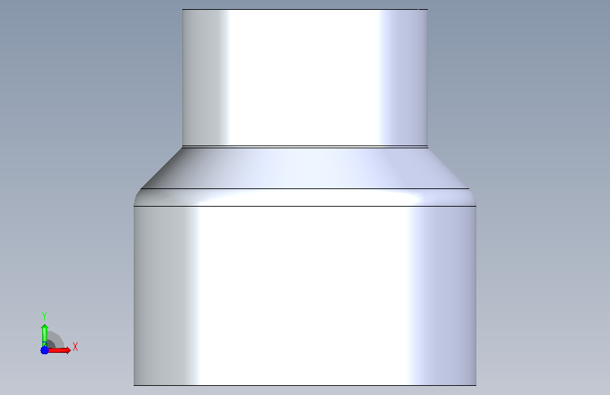 DN80 De90 - DN50 De63 PN10 UPVC变径接头 正面视图