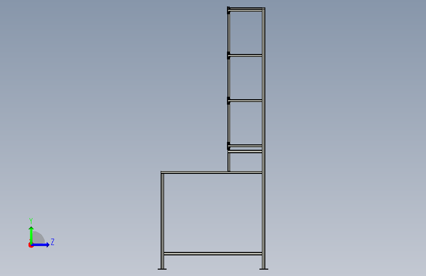 A0010661-实验室用桌子 左侧视图