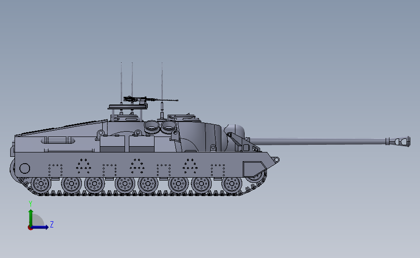T95坦克驱逐舰_SOLIDWORKS 2020_模型图纸免费下载 – 懒石网