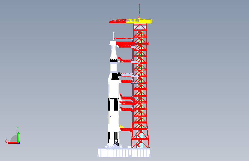 土星5号火箭及发射台 SW13 背面视图